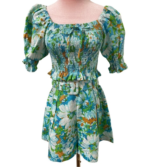 Faithfull The Brand Priscilla Gardone Floral Print 100% Linen Shorts Size 6 - Picture 12 of 12